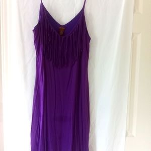 Size Extra Large- Fringed Spandex Dress
